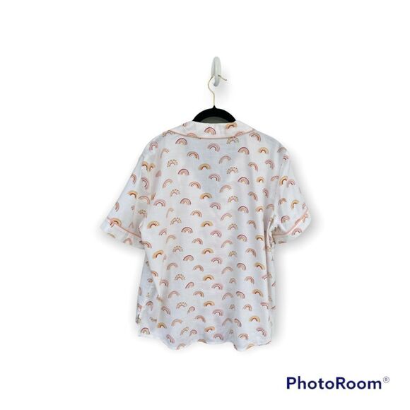 Ann Taylor Loft Sz M Rainbow Button Down Sleep Shirt - Picture 4 of 9